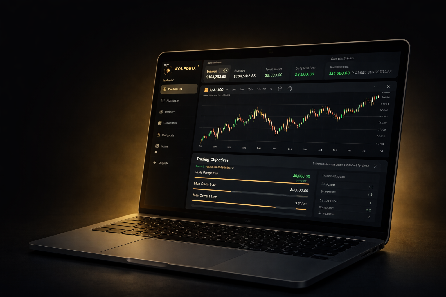 Wolforix trading dashboard